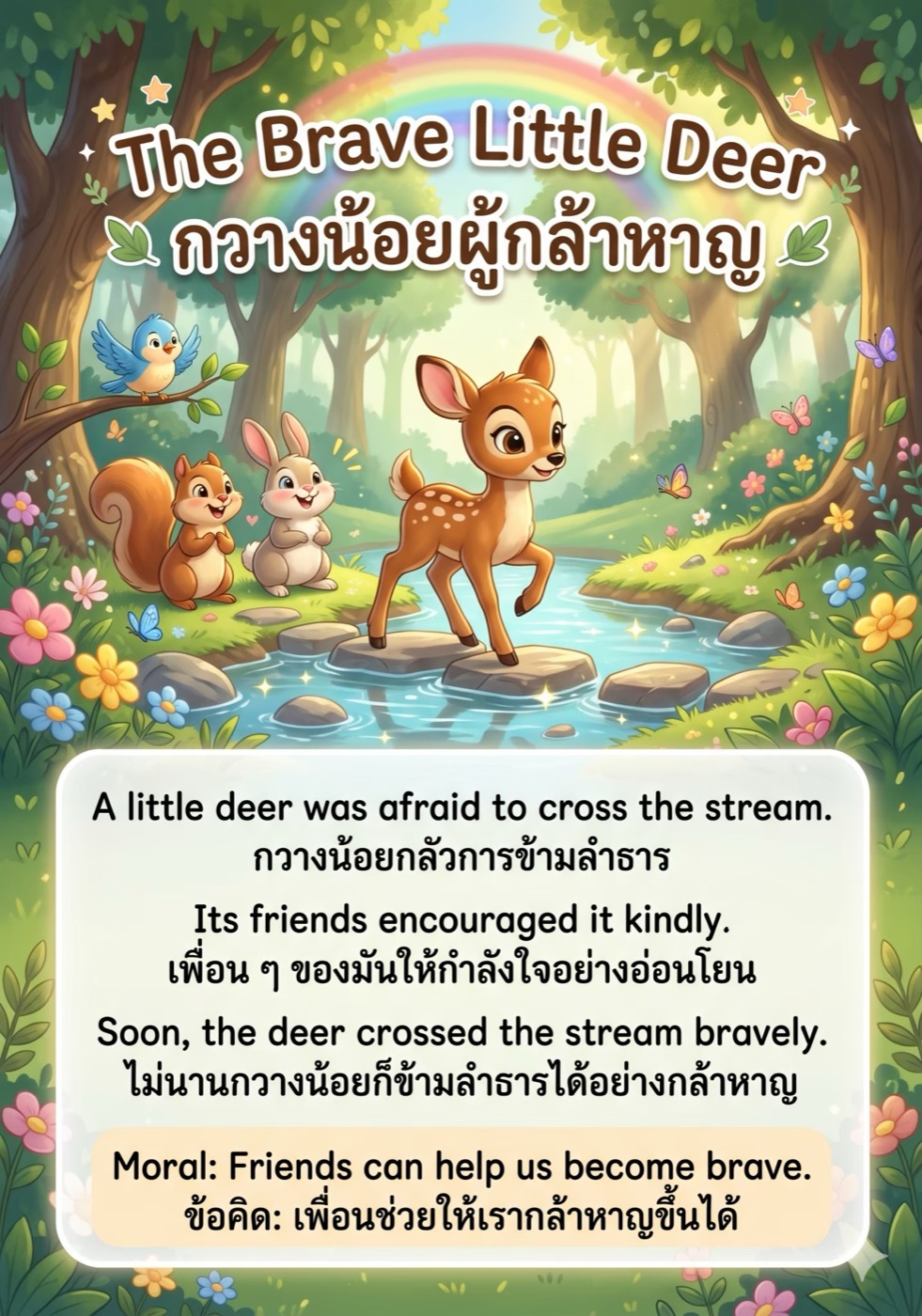 นิทานเรื่อง "กวางน้อยผู้กล้าหาญ"